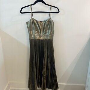 Kate Spade Metallic Pleated Dress